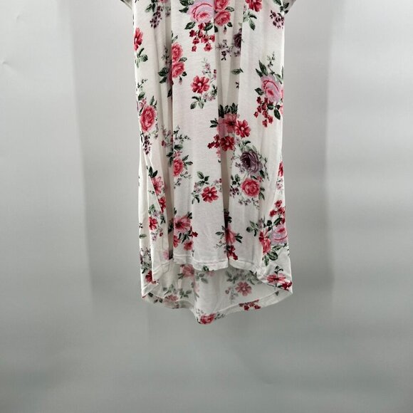 No Comment Cold Shoulder Short Sleeve Floral Top Hi-Low Womens Size Small - Picture 8 of 12